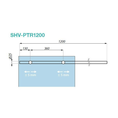 SHV-PTR1200SSS - Vodiaca lišta s úchytmi