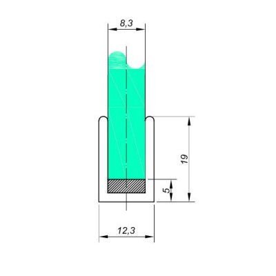 NLO-KP-2961-10-B - U Profil na sklo NLO-KP-2961-10-B - U Profil na sklo