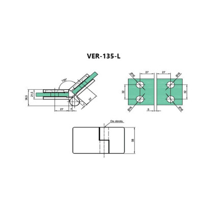 VER-135-L-B - Záves zdvíhaný