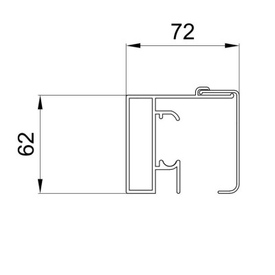 NLO-DP02-S002-2000-B Vodiaca lišta