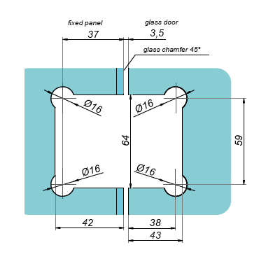 VER-BJ-135-1 - Záves SKLO-SKLO 135° VER-BJ-135-1 - Záves SKLO-SKLO 135°