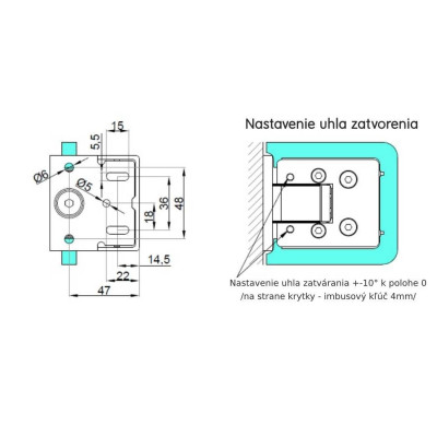 VER-S-BJ-90-SS - Záves stena - sklo 90º VER-S-BJ-90-SS - Záves stena - sklo 90º